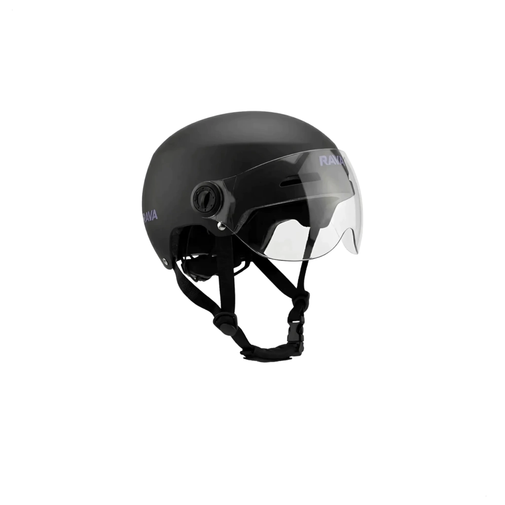 Preto Capacete Coquinho Rava E-bike Scooter Viseira Tam. M