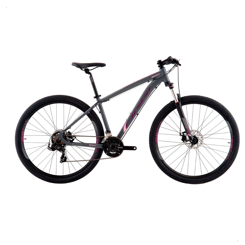 Bicicleta Oggi Hacker Sport Grafite/Rosa/Preto Tam 15,5