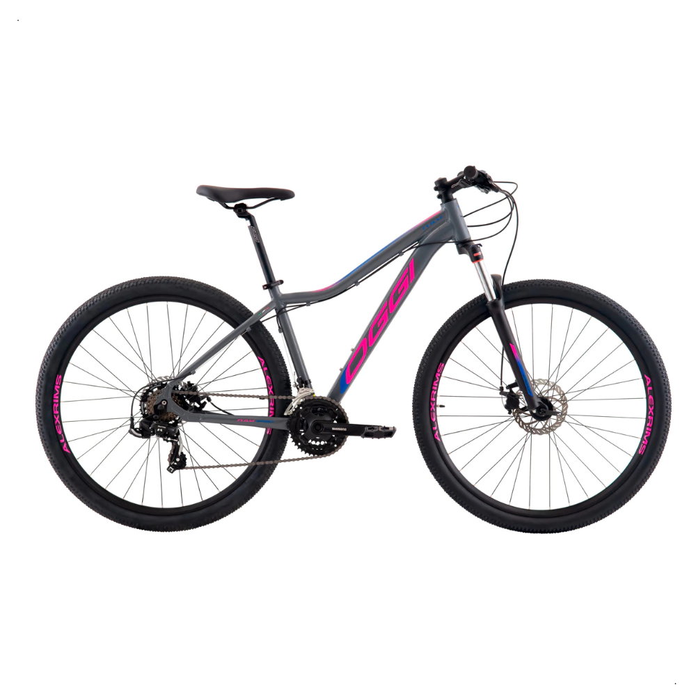 Bicicleta Oggi Float Sport Grafite/Rosa/Azul Tam 15,5