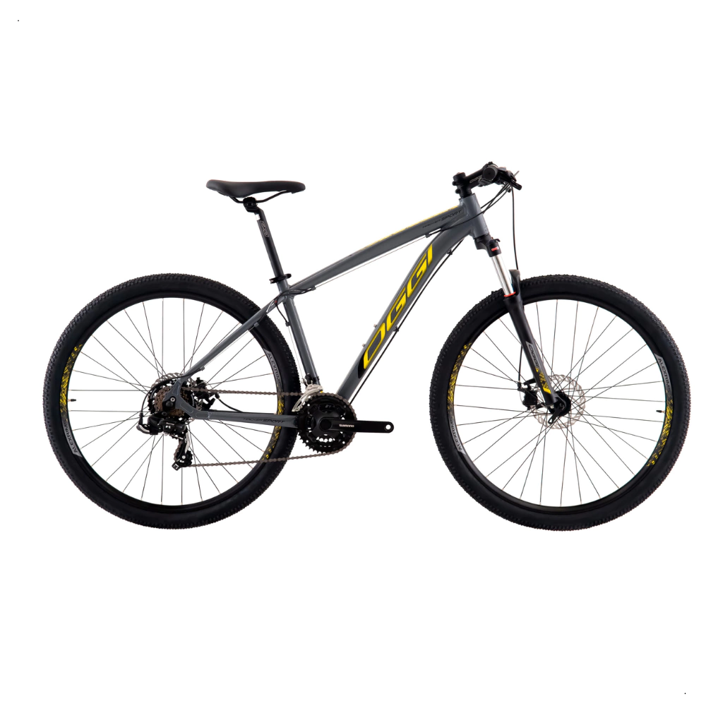 Bicicleta Oggi Hacker Sport Grafite/Amarelo/Preto Tam 19
