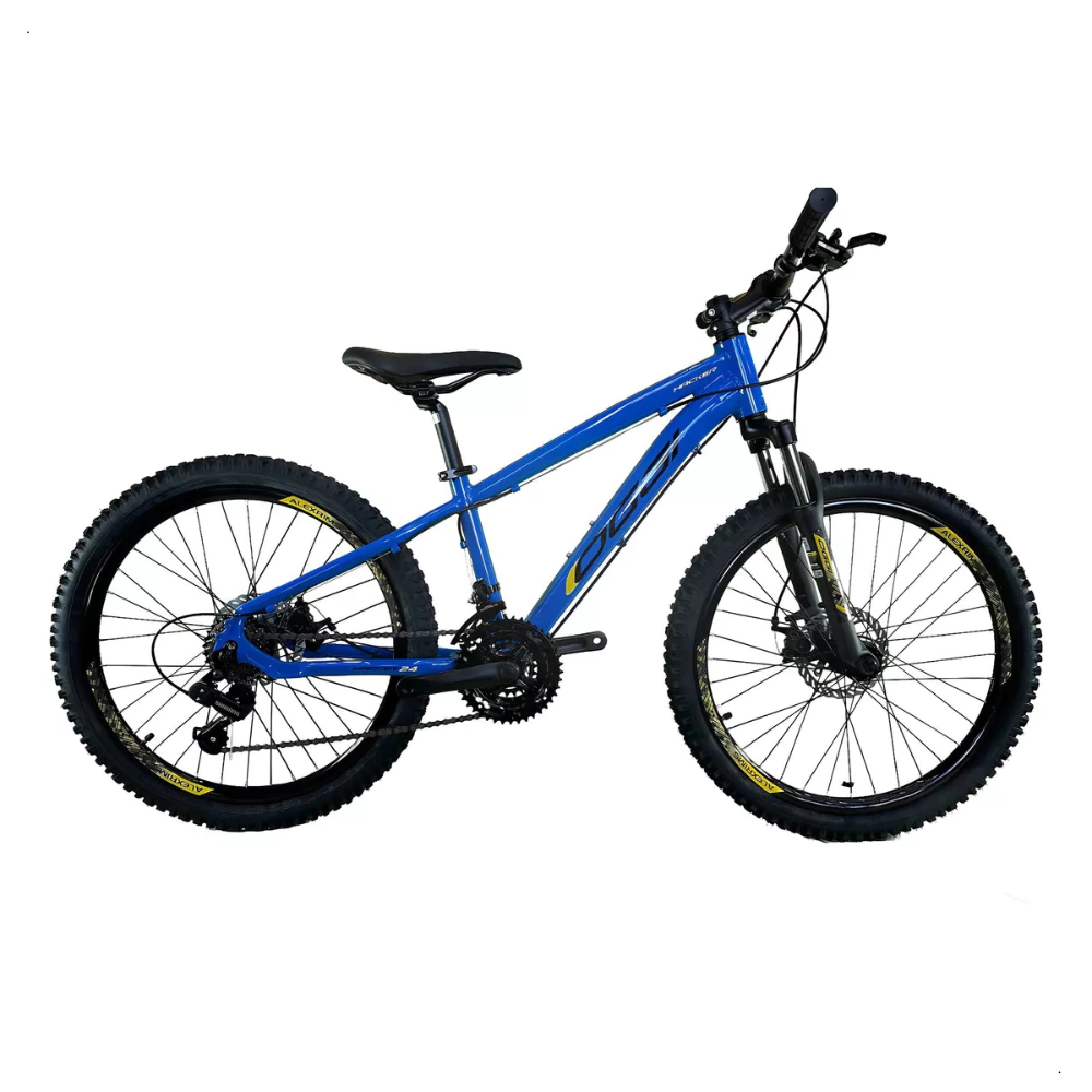 Bicicleta Oggi Hacker Aro 24 21v Azul/Preto/Amarelo