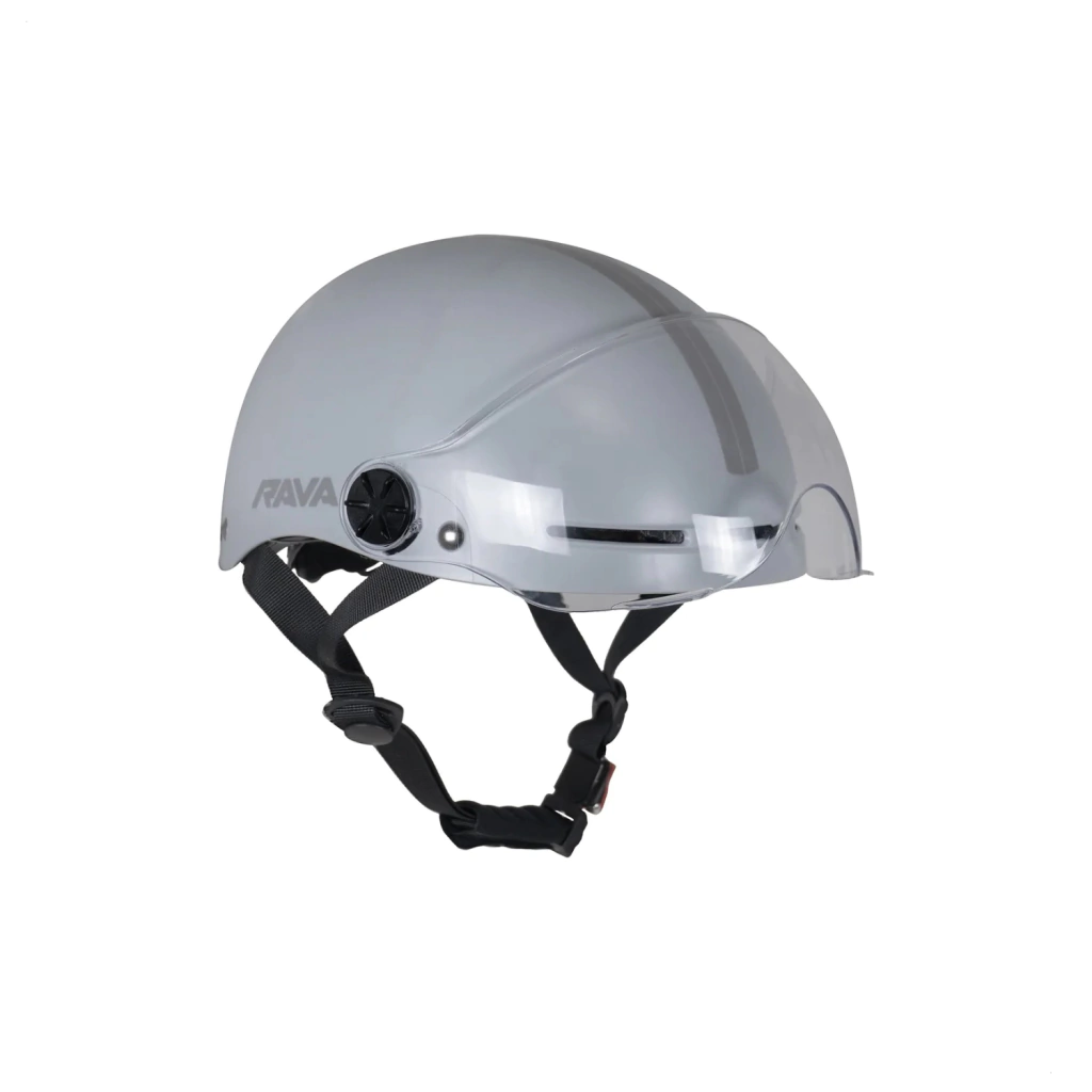 Capacete Rava E-Bike Scooter Coquinho Viseira Tam L Cinza