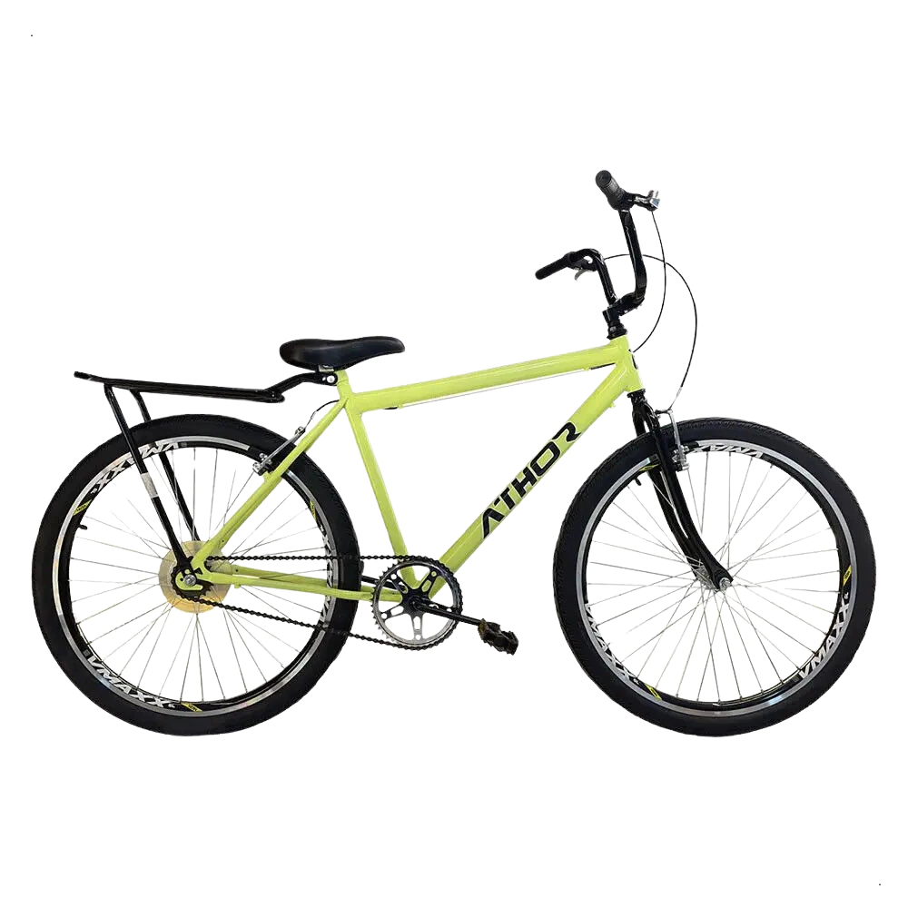 Bicicleta Athor Aro 26 Montadinha Sem Marcha Amarelo Neon