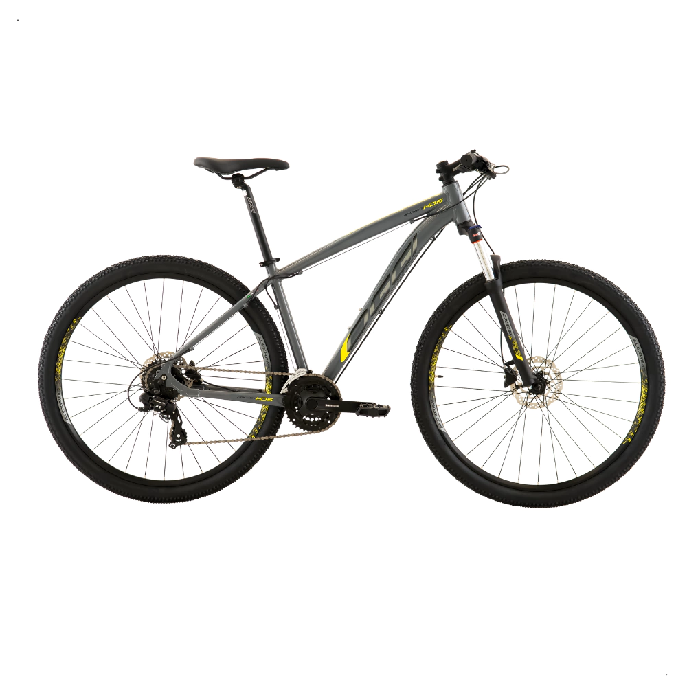 Bicicleta Oggi Hacker Hds 24v Grafite/Preto/Amarelo Tam. 19